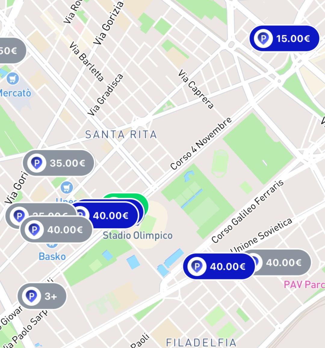 parcheggi inalpi arena santa rita parkito