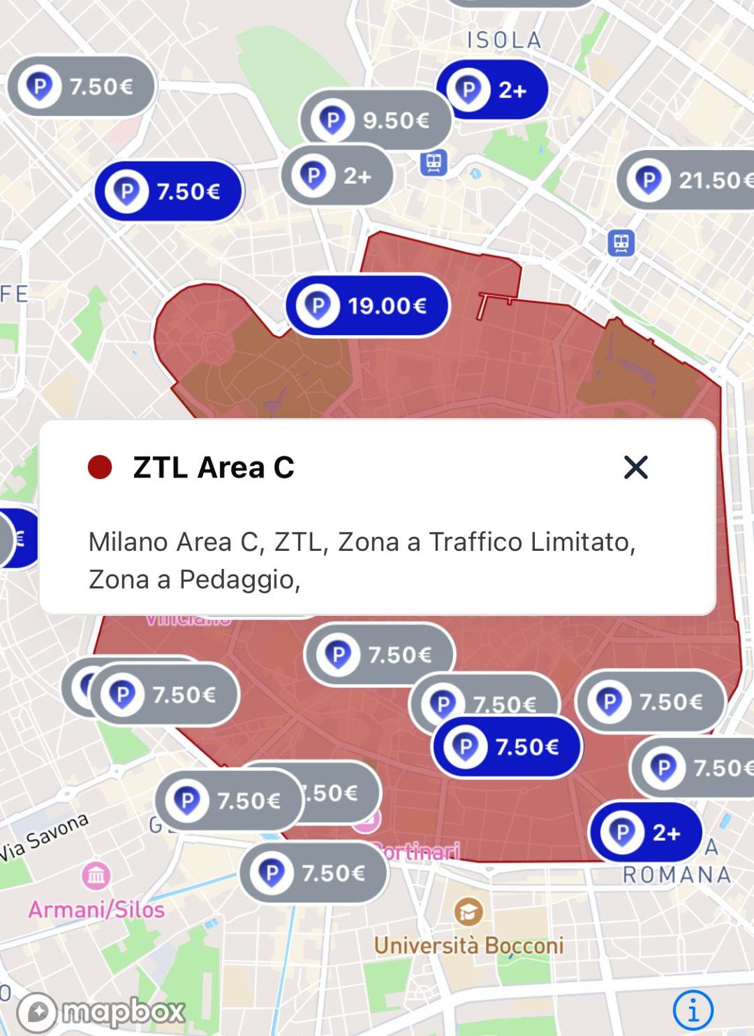 parkito area c ztl milano